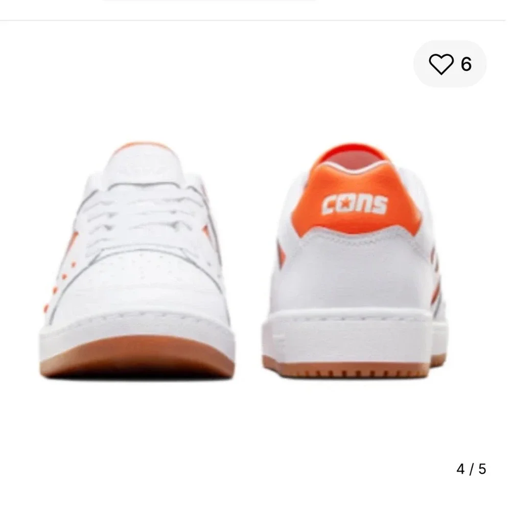Converse AS-1 Pro Ox White Orange Alexis Sablone Skate Shoes Low Top‎ Men 11